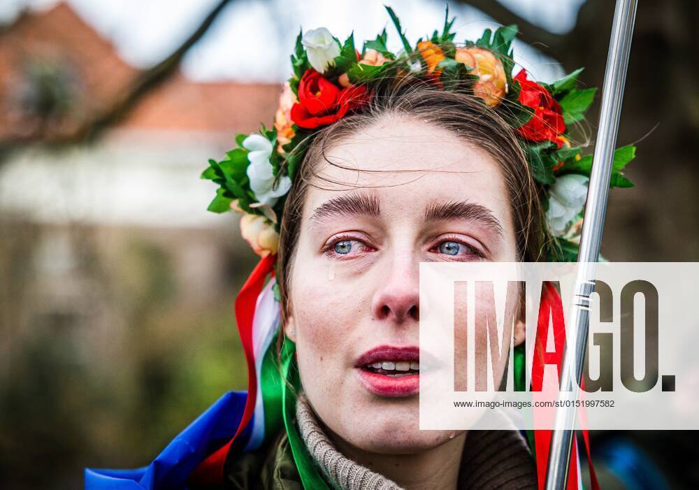 The Hague In The Hague, people demonstrate in front of the Russian embassy for Ukraine Protesters in front of the embassy of Russia in the hedge against Ukraine Putin is at war in Ukraine Photo ANP Hollandse Hoogte Jeffrey Groeneweg