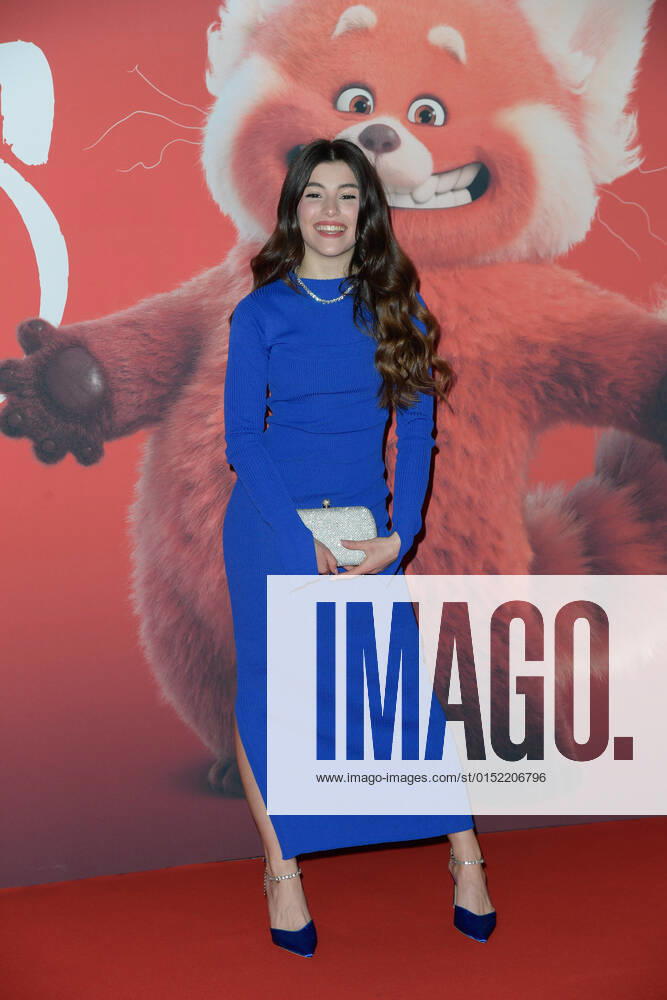 Giulia Izzo attends at the red carpet of Disney movie Red at The Space Cinema Moderno. Rome Italy - ZUMAs197 20220225_zaa_s197_464