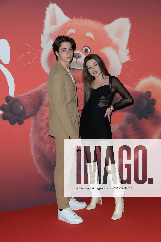 Michelle Cavallaro (R) and Matteo Andreini (L) attend at the red carpet of Disney movie Red at The Space Cinema Moderno. Rome Italy - ZUMAs197 20220225_zaa_s197_473