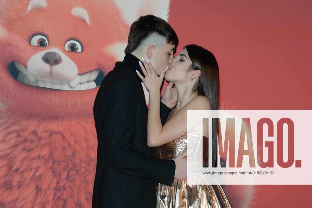 Giada Delle Fate (R) and Nicolas Pugliesi (L) attend at the red carpet of Disney movie Red at The Space Cinema Moderno. Rome Italy - ZUMAs197 20220225_zaa_s197_572