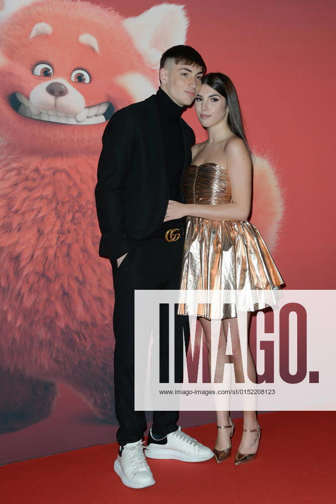 Giada Delle Fate (R) and Nicolas Pugliesi (L) attend at the red carpet of Disney movie Red at The Space Cinema Moderno. Rome Italy - ZUMAs197 20220225_zaa_s197_573