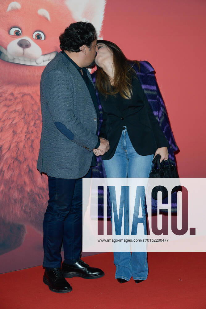 Enrico Brignano (L) and Flora Canto (R) attend at the red carpet of Disney movie Red at The Space Cinema Moderno. Rome Italy - ZUMAs197 20220225_zaa_s197_599