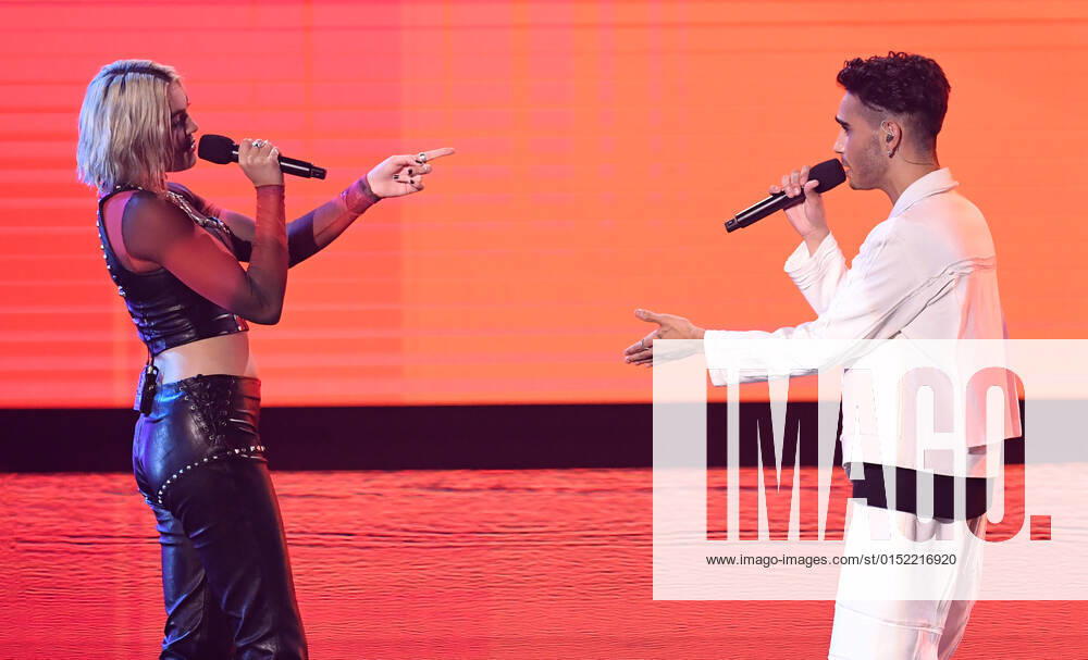 EUROVISION AUSTRALIA FINAL, Evie Irie (left) and Isaiah Firebrace (right) are seen performing the song When I m With You during the Eurovision Australia Decides 2022 final at the Gold Coast Convention and Exhibition Centre on the Gold Coast, Saturday, February 26, 2022. ( NO ARCHIVING, , NO USE IN BOOKS WITHOUT CONSENT GOLD COAST QLD AUSTRALIA