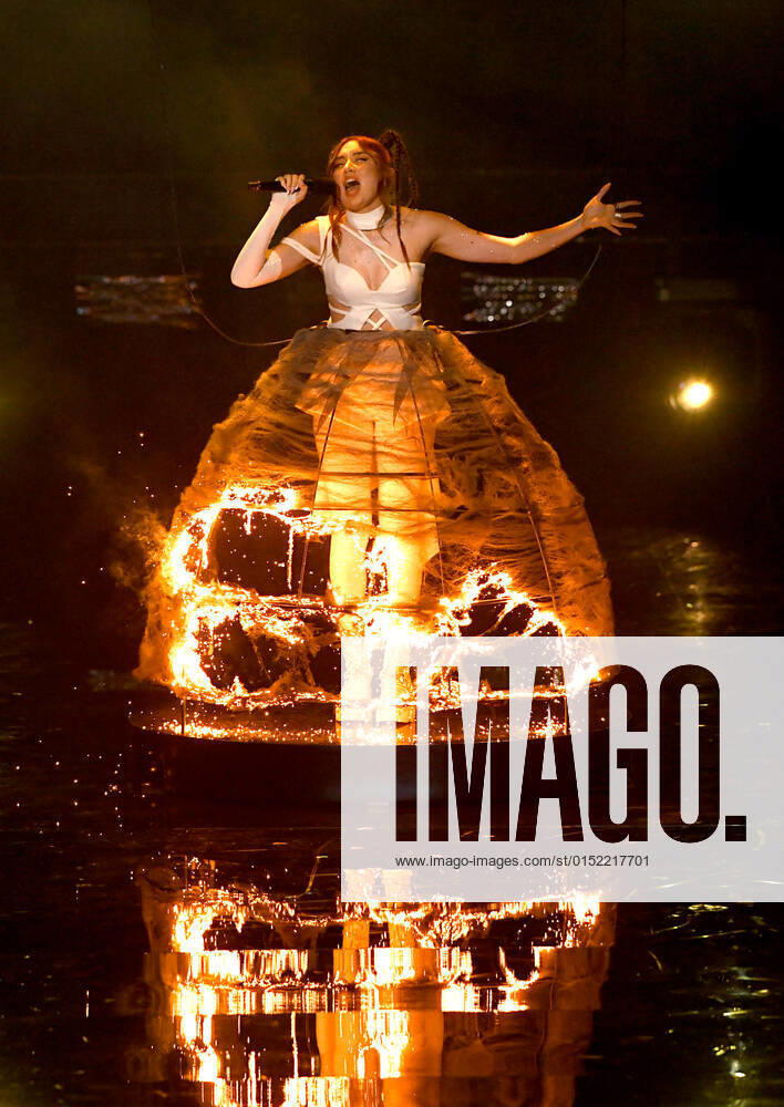 EUROVISION AUSTRALIA FINAL, Jaguar Jonze is seen performing the song Little Fires during the Eurovision Australia Decides 2022 final at the Gold Coast Convention and Exhibition Centre on the Gold Coast, Saturday, February 26, 2022. ( NO ARCHIVING, , NO USE IN BOOKS WITHOUT CONSENT GOLD COAST QLD AUSTRALIA