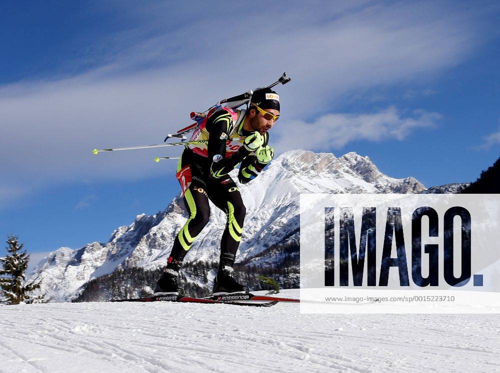 Hochfilzen Biathlon IBU World Cup Verfolgung, Sieger Martin Fourcade (FRA) vor Bergpanorama