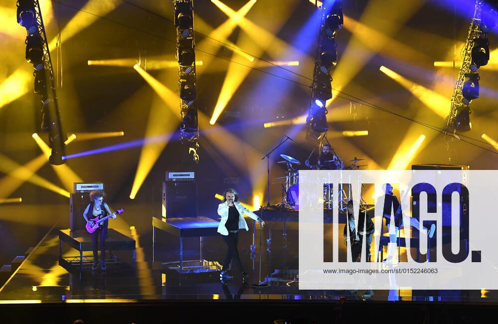 EUROVISION AUSTRALIA FINAL, Rock group Voyager are seen performing the song Dreamer during the Eurovision Australia Decides 2022 final at the Gold Coast Convention and Exhibition Centre on the Gold Coast, Saturday, February 26, 2022. ( NO ARCHIVING, , NO USE IN BOOKS WITHOUT CONSENT GOLD COAST QLD AUSTRALIA