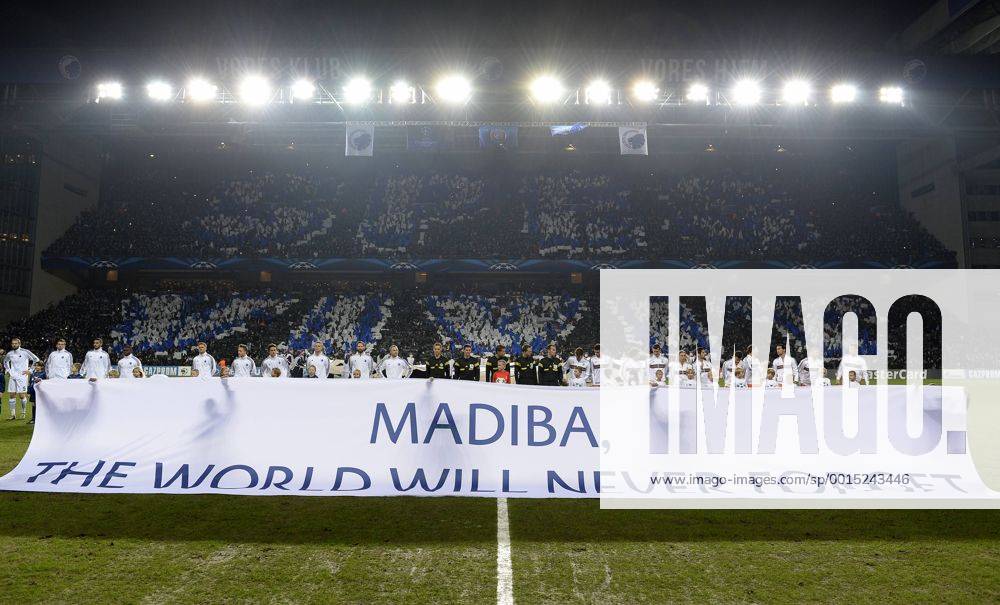 Copenhagen, Denmark, Football UEFA Champions League FC Copenhagen - Real Madrid: Tribute to Nelson Mandela - Madiba the world will never forget -