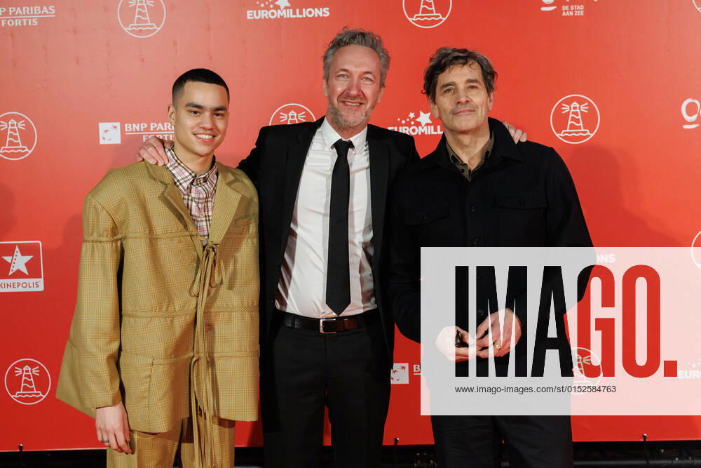 Actor Noa Tambwe Kabati, director Peter Monsaert and actor Koen De Bouw pictured during the opening night of the 14th Film Festival Oostende , film festival in Oostende, Friday 04 March 2022. KURTxDESPLENTER 17852081