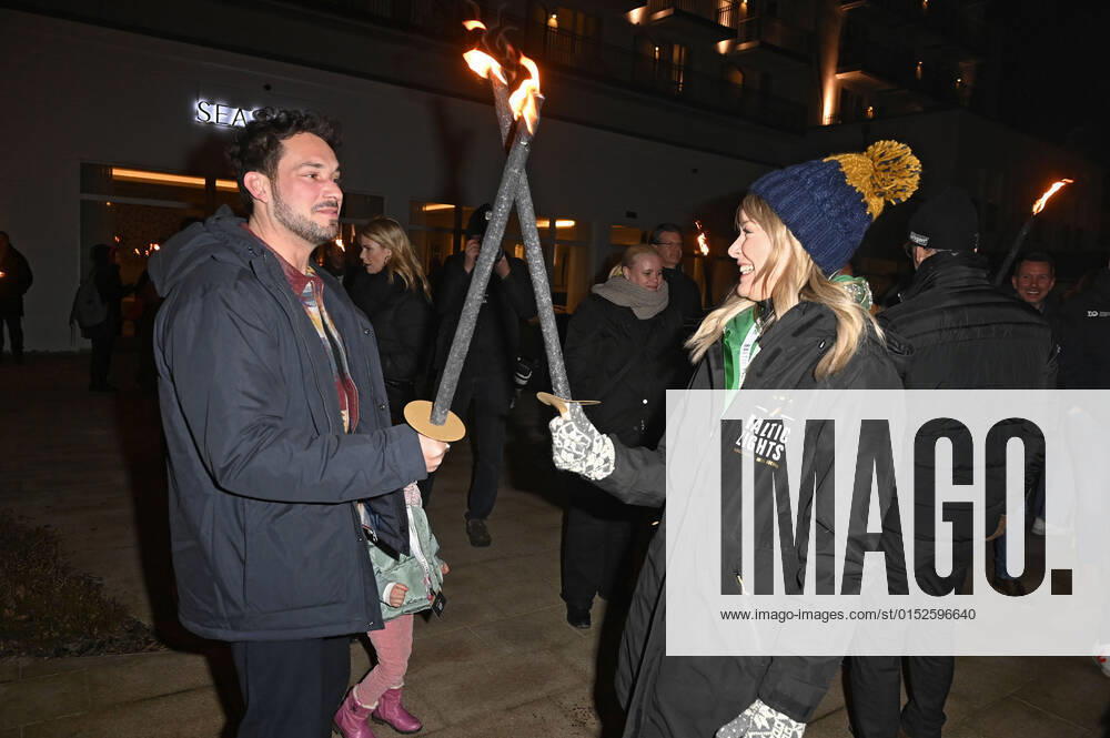 Robert Redweik and Nina Ensmann at the Official Opening of the Baltic Lights 2022 with Torch Relay at the Alex Strandbar Heringsdorf, 04 03 2022 Foto:xF.xFuturexImage