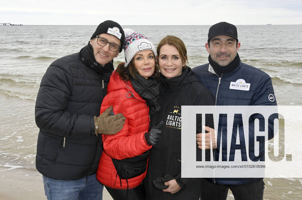 Gerit Kling with husband Wolfram Becker and Anja Kling with husband Oliver Haas at the Baltic Lights 2022 Charity dog race in favor of Welthungerhilfe between the pier Ahlbeck and the pier Heringsdorf Heringsdorf, 06 03 2022 Foto:xF.xFuturexImage
