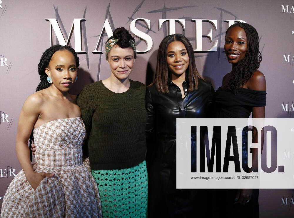 Zoe Renee, Amber Gray, Regina Hall and Mariama Diallo arrive on the red carpet at the premiere of Amazon s Master at Metrograph on March 10, 2022 in New York City. NYP20220310106 JohnxAngelillo