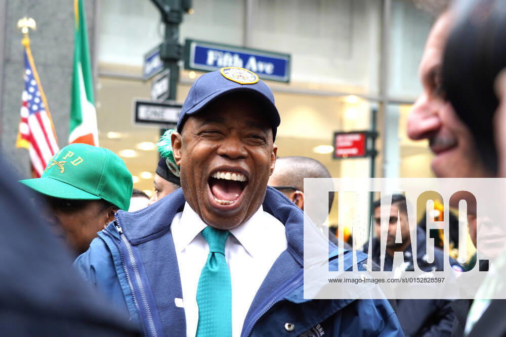 NYC Mayor ERIC ADAMS attends the 2022 St. Patrickâ€⠢s Day Parade,.Fifth Avenue, NYC.March 17, 2022. New York USA - ZUMAms4_ 20220317_zaf_ms4_001