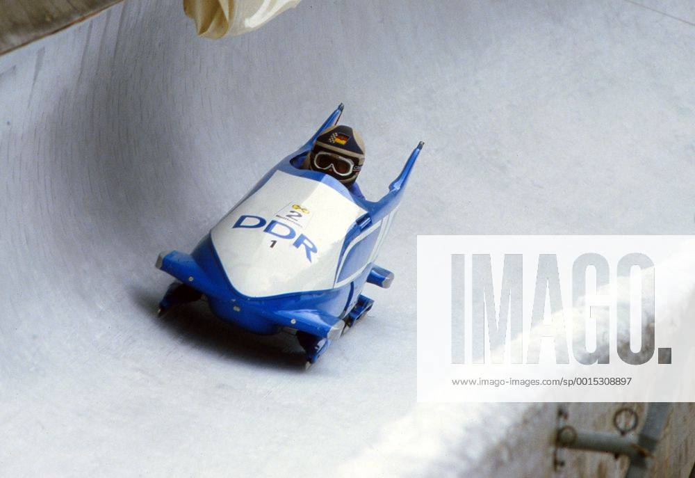 Bobsleigh - 1986 Bobsleigh European Championship - Men s Two The East Germany One team - Wolfgang Hoppe and Dietmar Schauerhammer - who won the gold medal at Igls, Austria.