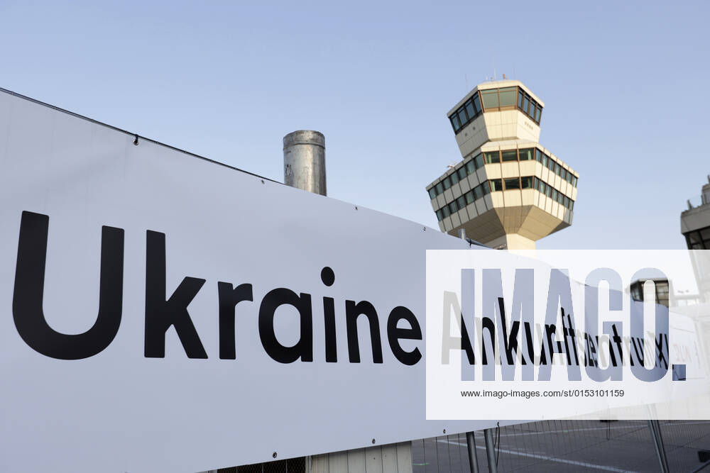 The Ukraine Arrival Center TXL for war refugees from Ukraine is opened on the Tegel airport site The refugees are provided with medical care, food, registered and distributed to other German states according to the Koenigsteiner Schluessel DEU, Berlin