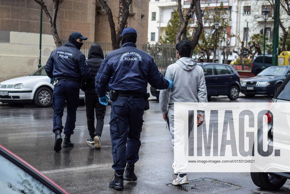 Greek Police detain irregular migrants without legal documents Greek Police officers detain irregular migrants without legal residence permit in the Aghios Panteleimonas area in central Athens, a district with high immigrant population. Athens Greece