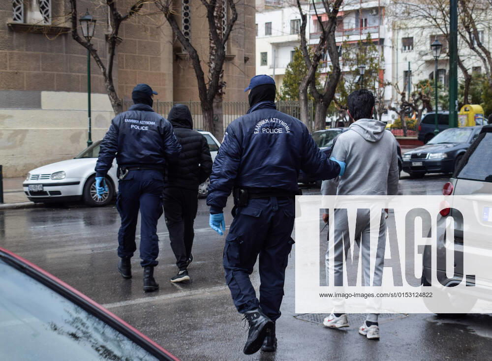 Greek Police detain irregular migrants without legal documents Greek Police officers detain irregular migrants without legal residence permit in the Aghios Panteleimonas area in central Athens, a district with high immigrant population. Athens Greece