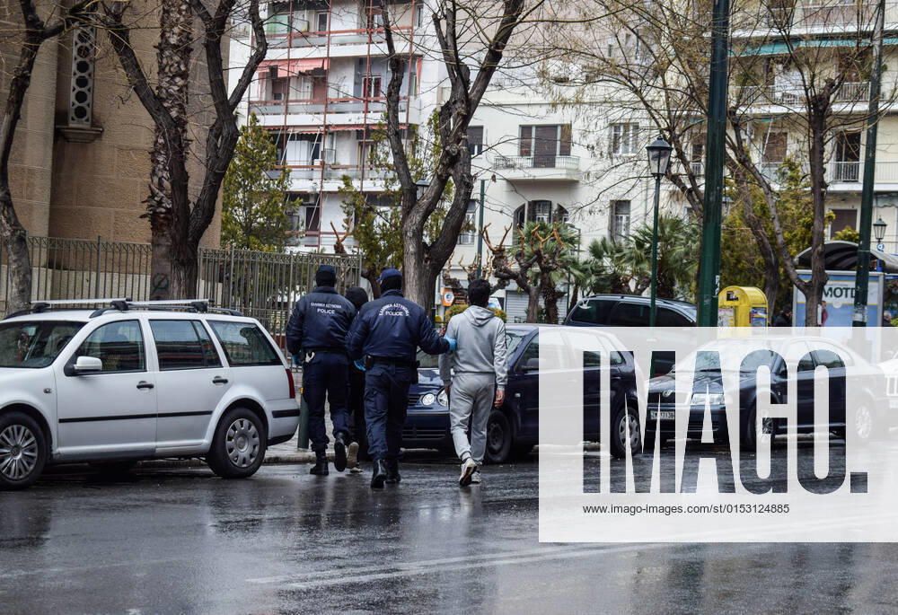 Greek Police detain irregular migrants without legal documents Greek Police officers detain irregular migrants without legal residence permit in the Aghios Panteleimonas area in central Athens, a district with high immigrant population. Athens Greece