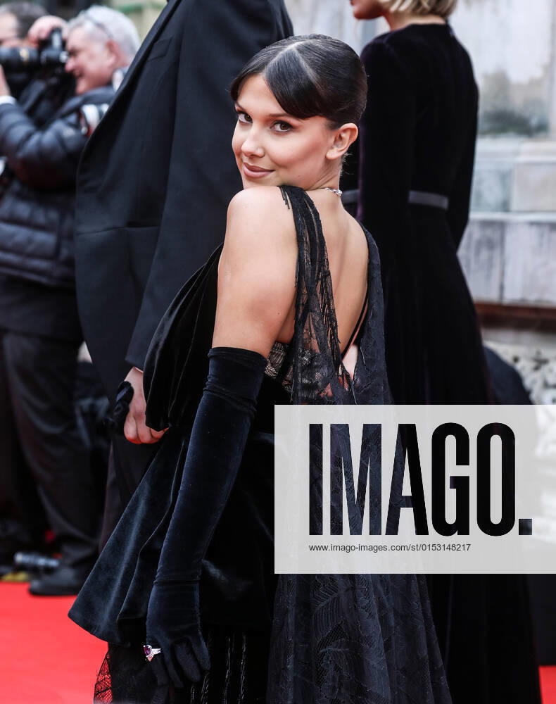 Millie Bobby Brown seen arriving for the British Academy Film Awards 2022 (BAFTAs) at the Royal Albert Hall in London. London United Kingdom - ZUMAs197 20220313_zaa_s197_828