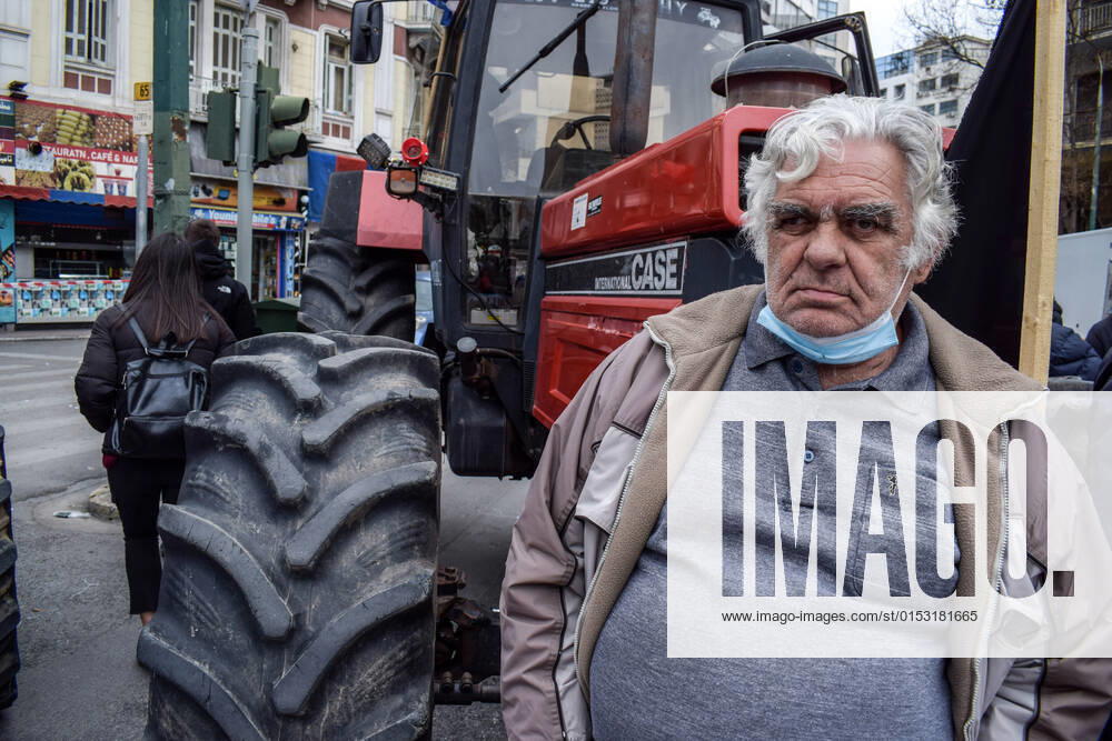 Greece: Farmers protest against an increase in production costs Farmers in Greece hold tractor rally in front of the Ministry of Agricultural Development protesting against an increase in production costs. Athens Greece