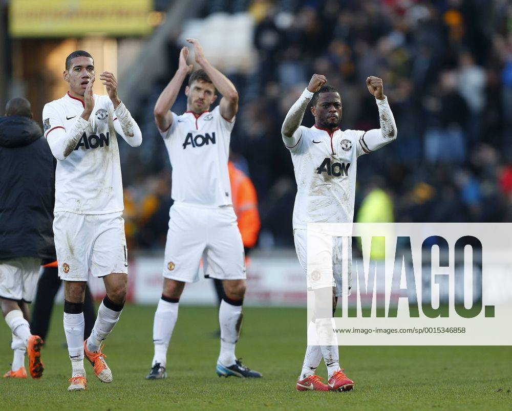 Manchester United s Patrice Evra celebrates at the final whistle Hull City vs Manchester United - Premier League - KC Stadium - London - England - 26 12 2013 - Pic David Klein Sportimage .