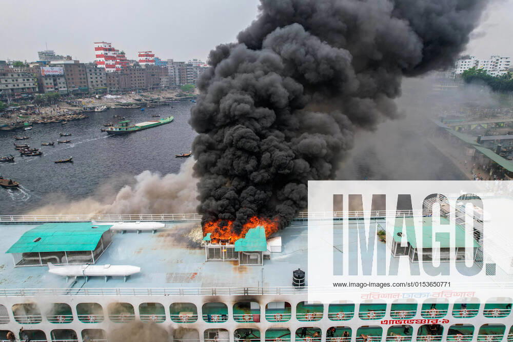 A launch named Adventure-9 has caught fire near Sadarghat launch terminal today. ..The Barisal-bound passenger launch was anchored beside the Masjid near launch terminal no 5. Seven units of fire service have been working to bring the fire under control from 10am. After hours of trying, they were able to douse the fire around 1pm...They also said no injuries were reported till now. Incidents of launch fires are becoming frequent in Bangladesh...Earlier on 24 December, at least 40 people died after a fire broke out in MV Abhijan-10 , a river ferry, on the River Sugandha in Jhalakathi...Passengers who escaped from the fire incident said the fire broke out from the canteen and engine room and co - ZUMAr337 20220327_zip_r337_008
