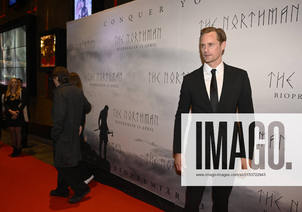 STOCKHOLM 20220328 Alexander Skarsgard arrives at the gala premiere of the film The Northmanin Stockholm, Sweden Mars 22, 2022 STOCKHOLM Sweden