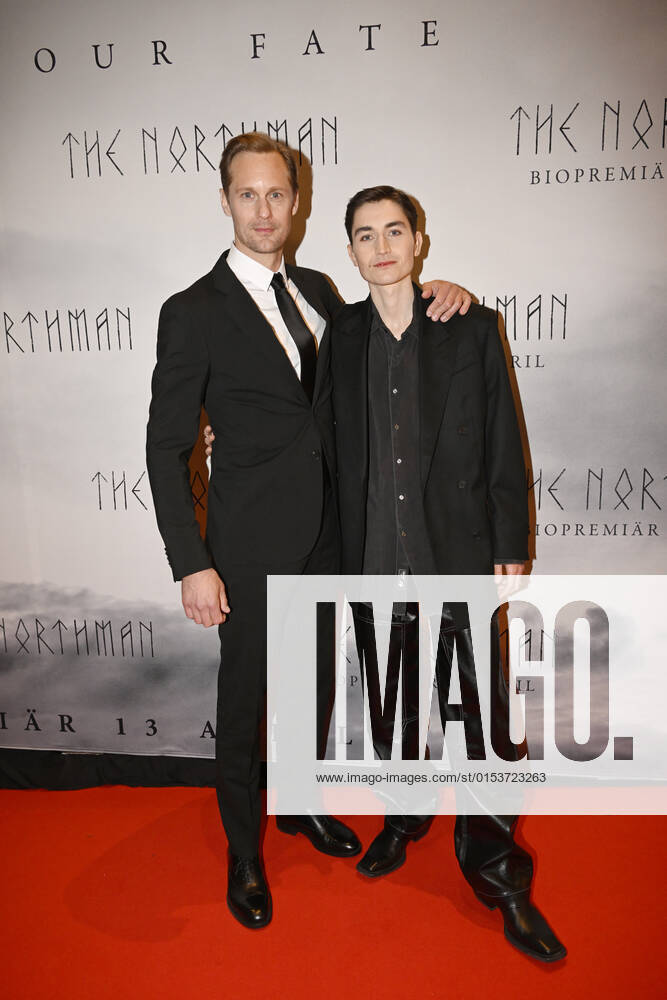 STOCKHOLM 20220328 Alexander Skarsgard and Gustav Lindh arrive at the gala premiere of the film The Northmanin Stockholm, Sweden Mars 22, 2022 STOCKHOLM Sweden