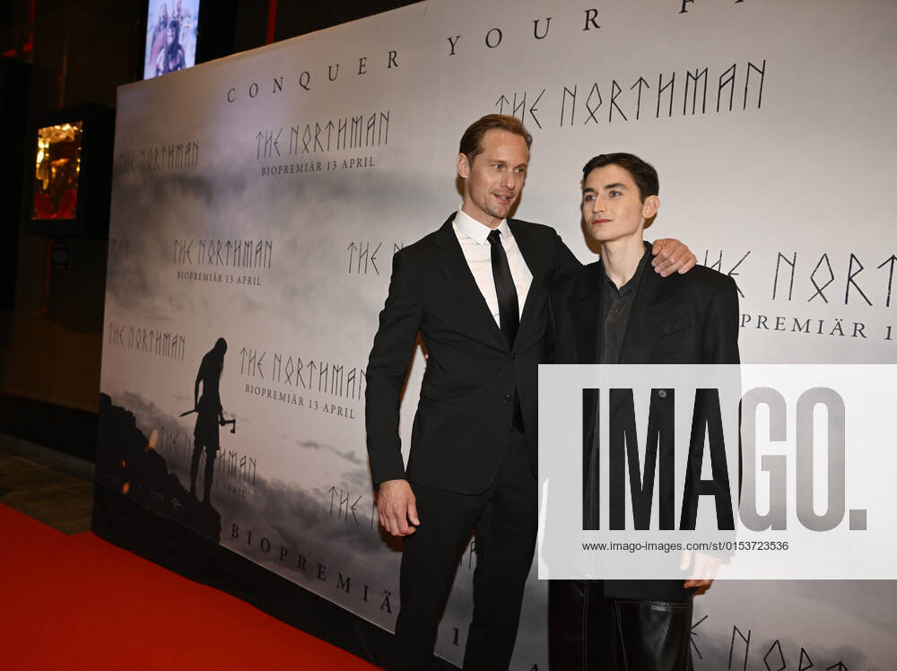 STOCKHOLM 20220328 Alexander Skarsgard and Gustav Lindh arrive at the gala premiere of the film The Northmanin Stockholm, Sweden Mars 22, 2022 STOCKHOLM Sweden