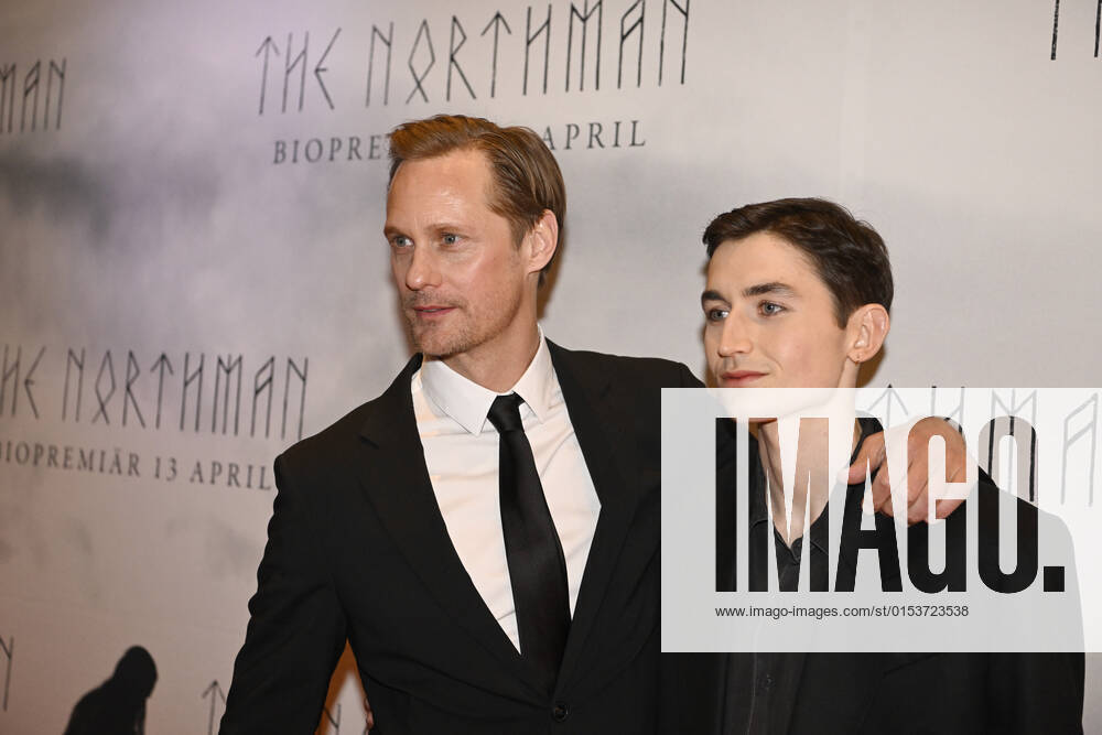 STOCKHOLM 20220328 Alexander Skarsgard and Gustav Lindh arrive at the gala premiere of the film The Northmanin Stockholm, Sweden Mars 22, 2022 STOCKHOLM Sweden