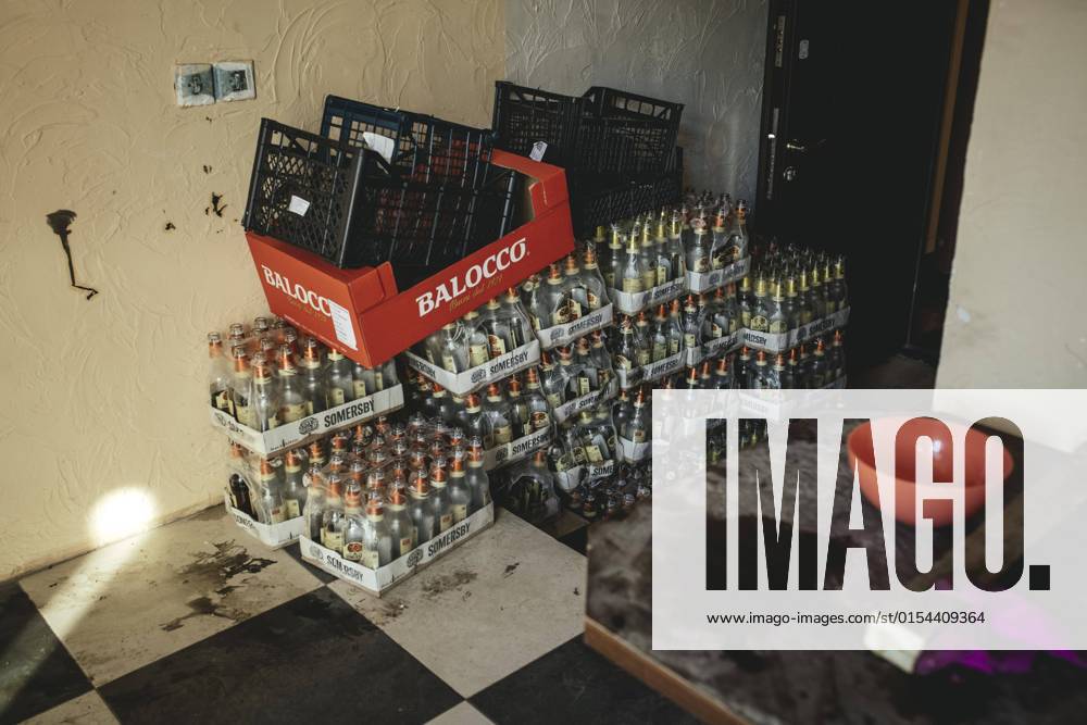Empty bottles for production for Molotov cocktails, Lviv, Ukraine, Europe