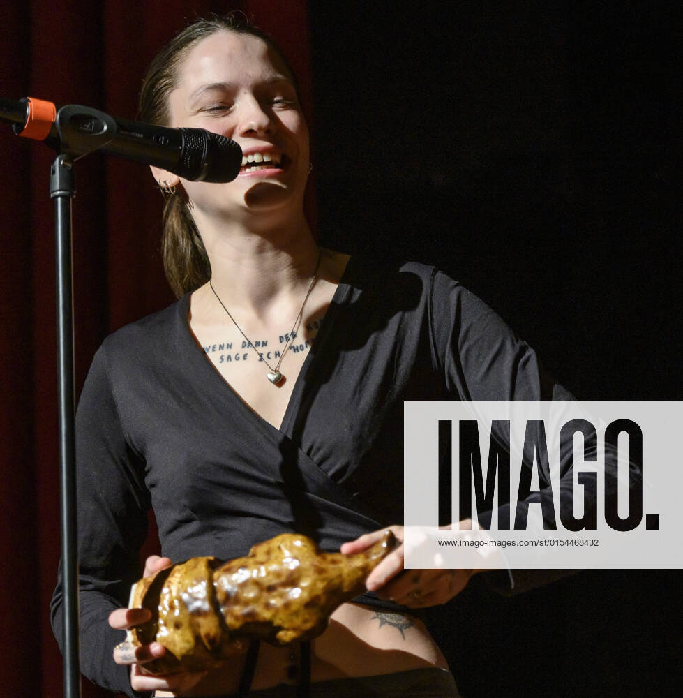 Selma Judith receives the award as the vocalist of the year at the Steppe Wolf 2022 award ceremony at the Bremen Theater in Copenhagen on Sunday 3 April 2022 The Steppe Wolf is an award which since February 2003 has been awarded by the Association of Danish Music Critics, Copenhagen