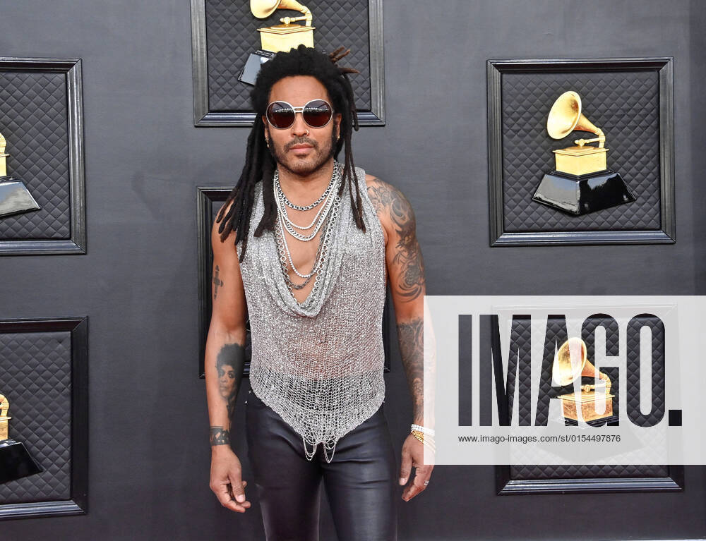 Lenny Kravitz arrives for the 64th annual Grammy Awards at the MGM Grand Garden Arena in Las Vegas, Nevada on Sunday, April 3, 2022. LAV20220403750 JIMxRUYMEN