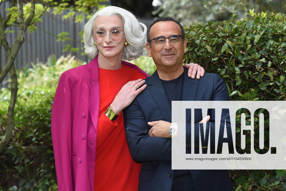 Photocall of the nominations to the prize David di Donatello 2022 Drusilla Foer and Carlo Conti during the photocall of the nominations to the prize David di Donatello 2022. Rome (Italy), April 04th, 2022 Imago-Images Emmefoto