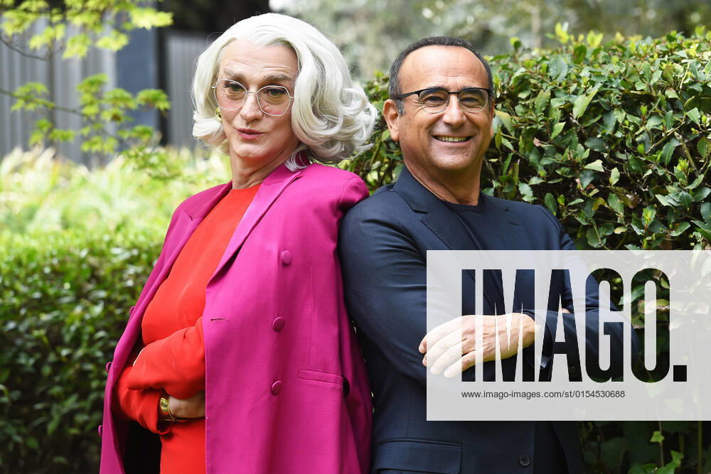 Photocall of the nominations to the prize David di Donatello 2022 Drusilla Foer and Carlo Conti during the photocall of the nominations to the prize David di Donatello 2022. Rome (Italy), April 04th, 2022 Imago-Images Emmefoto