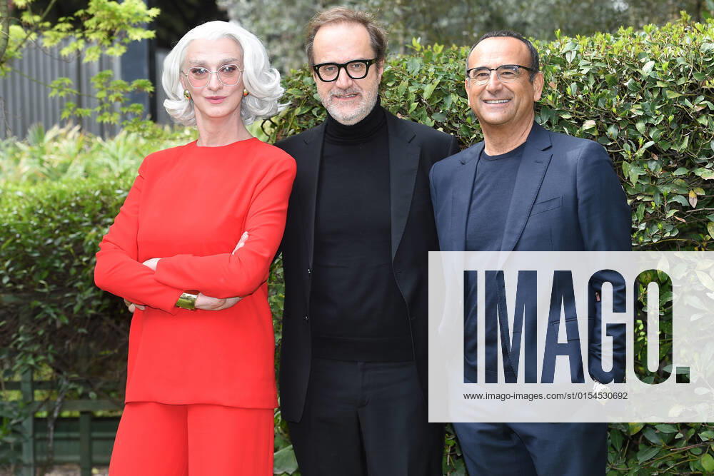 Photocall of the nominations to the prize David di Donatello 2022 Drusilla Foer Stefano Coletta and Carlo Conti during the photocall of the nominations to the prize David di Donatello 2022. Rome (Italy), April 04th, 2022 Imago-Images Emmefoto