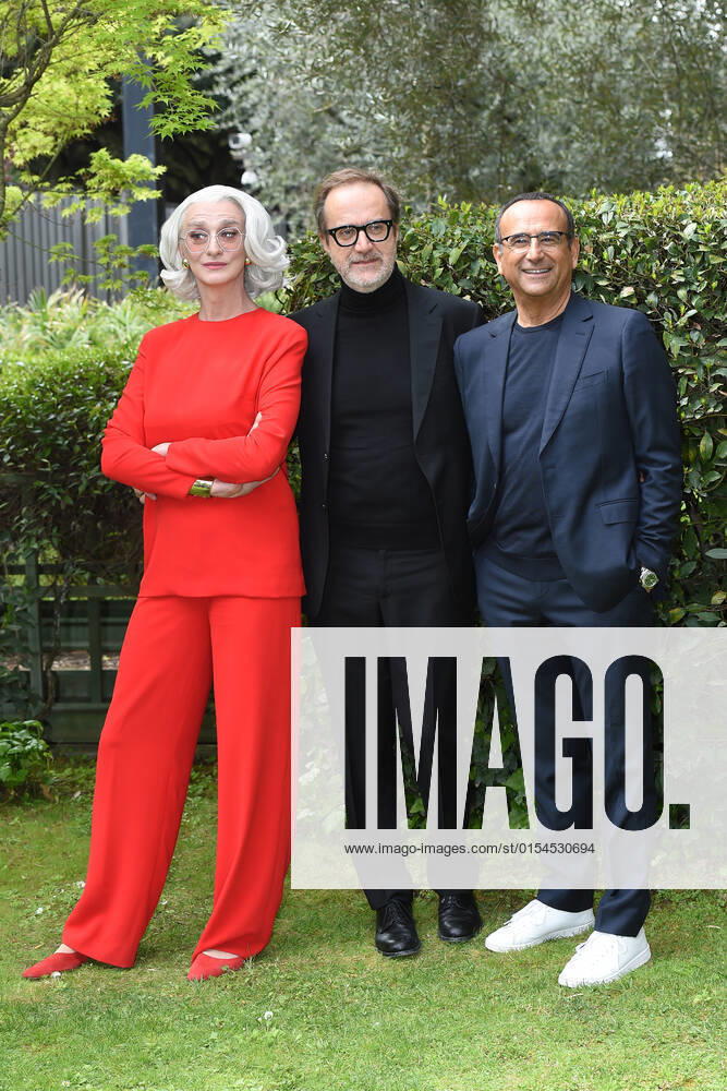 Photocall of the nominations to the prize David di Donatello 2022 Drusilla Foer Stefano Coletta and Carlo Conti during the photocall of the nominations to the prize David di Donatello 2022. Rome (Italy), April 04th, 2022 Imago-Images Emmefoto