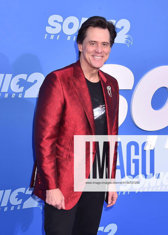LOS ANGELES, CA - APRIL 5: Jim Carrey at Sonic The Hedgehog 2 Premiere Screening at the Regency Village Theatre in Los Angeles, California on April 5, 2022.