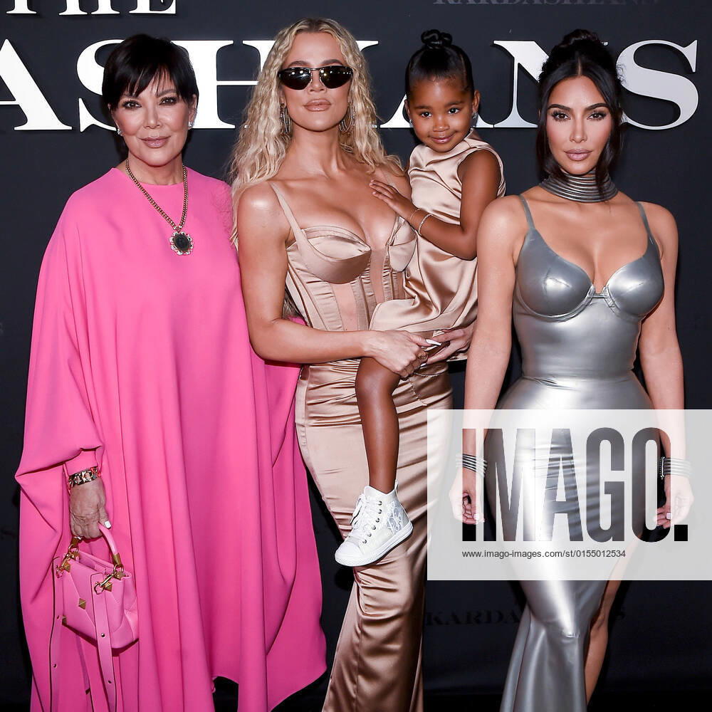 Los Angeles Premiere Of Hulu s The Kardashians (FOR ) In this handout photo provided by Hulu The Walt Disney Company, Kris Jenner, Khloe Kardashian, True Thompson and Kim Kardashian arrive at the Los Angeles Premiere Of Hulu s The Kardashians held at Goya Studios on April 7, 2022 in Hollywood, Los Angeles, California, United States. Goya Studios, Hollywood, Los Angeles, California California United States