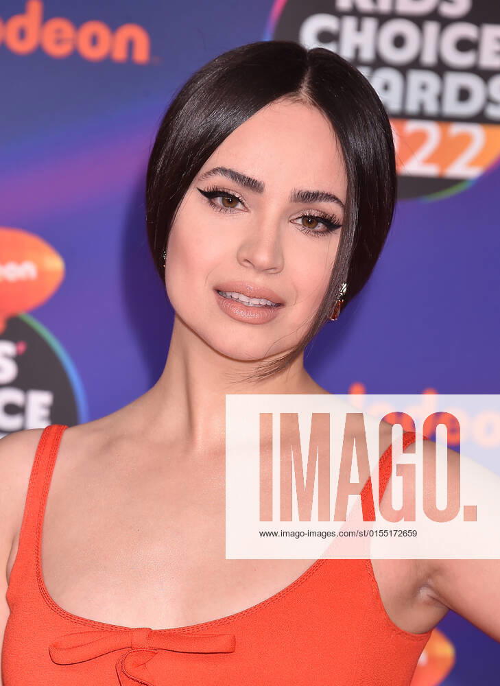 SANTA MONICA, CA - APRIL 9: Sofia Carson at the 2022 Nickelodeon Kids Choice Awards at the Barker Hangar in Santa Monica, California on April 9, 2022.