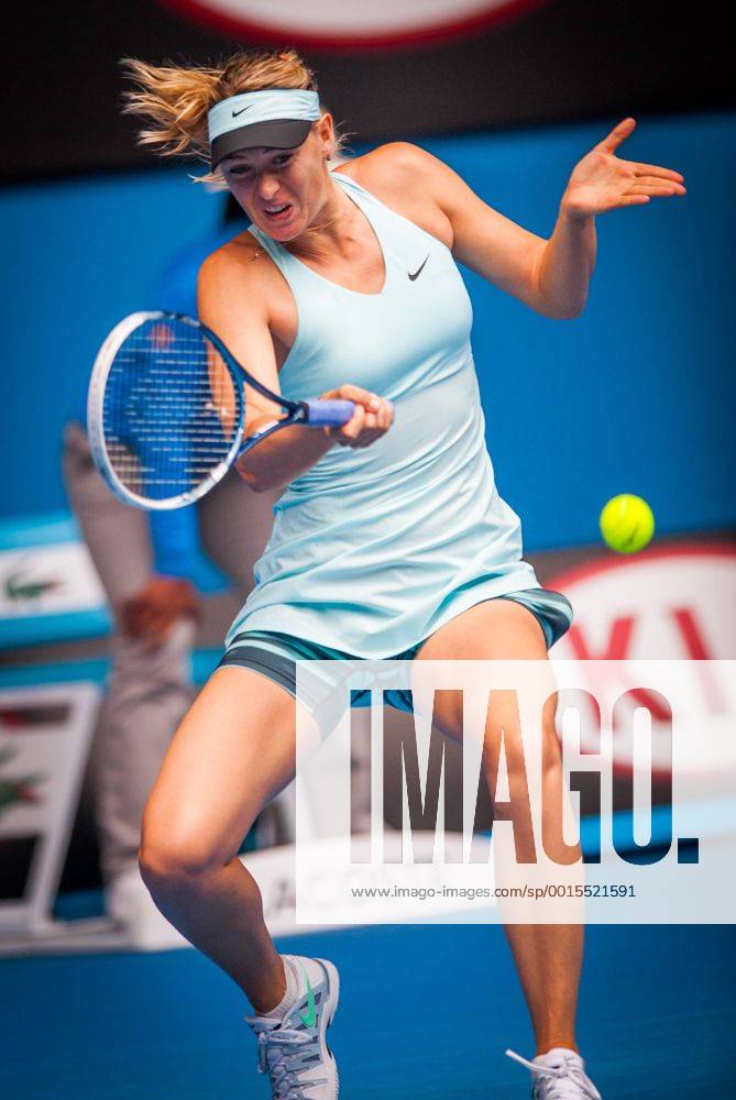 Jan. 20, 2014 - Melbourne, Australia - Maria Sharapova (RUS) at Rod Laver Arena on Monday. Tennis 2014 - Australian Open - Day 8 - ZUMAkh1