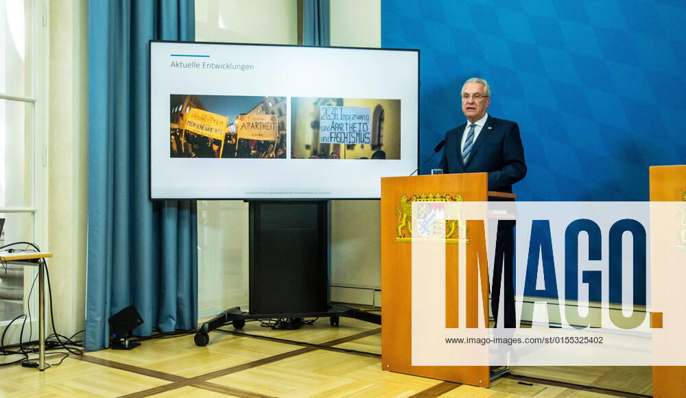 JOACHIM HERRMANN, Interior Minister of the State of Bavaria. The Bavarian Verfassungsschutz (Secret Service, Office for the Protection of the Constitution) released the 2021 report detailing threats to the state of Bavaria and the country. Over the past years, conspiracy theorists, new age and wellness extremists, right-extremists, and various enemies of democracy have taken a leading role against the German state and society, with imagery such as the August 2020 storming of the Reichstag and May 2020 3,000 Corona rebels demonstrating at Marienplatz in Munch associated with it. Numerous participants in that storming come from the Bavarian scene and are radicalizing at increasing rates. Munich Ge - ZUMAb160 20220411_zbp_b160_046