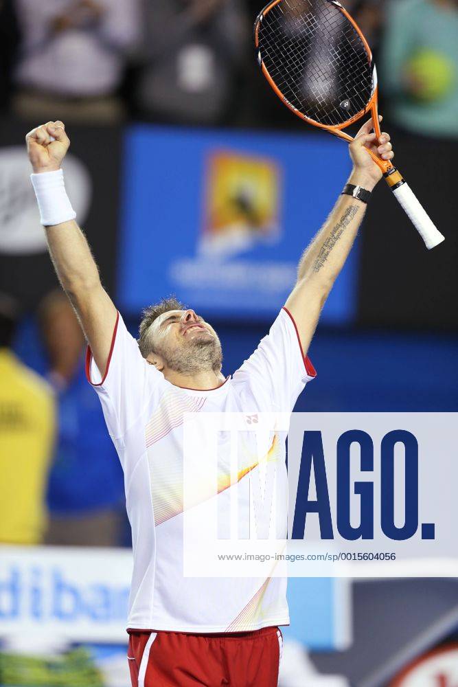 Stanislas Wawrinka, SUI, during quarter-final of 2014 Australian Open in Melbourne; 21 01 2014 -