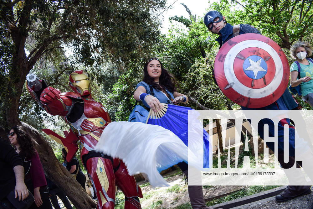 Cosplayers bring their favorite characters to life during Comic book festival in Athens Cosplayers dressed as their favourite comic book characters stand for a photo during Comicdom Con Festival, a three-day comics event organized by non-profit organizations. Athens Greece