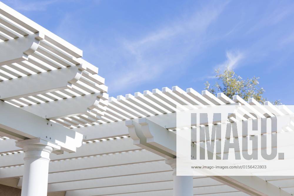 Beautiful house terrace canopy against the blue sky