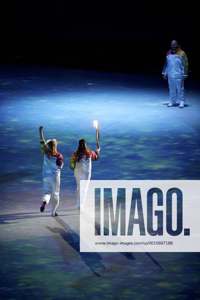 Feb. 7, 2014 - Sochi, Russia - Fans and athletes celebrate together at the opening ceremonies at the 2014 Winter Olympics in Sochi. Opening Ceremony - Sochi 2014 - ZUMAw10