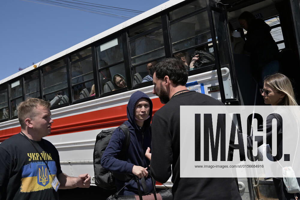 Ukrainian refugees waiting for their turn to get bused for processing to enter the U.S. at the Benito Juarez Sports Complex in Tijuana, Mexico on Thursday, April 21, 2022. ..The Biden Administration announced today that the United States will no longer accept Ukrainian refugees who arrive at the U.S.-Mexico border to seek asylum, instead they will proceeded directly when arriving only via Europe to the States...The move is expected to speed up the processing of applications for Ukrainian refugees and others fleeing war, but it will no longer routinely grant entry to anyone who shows up at the border which thousands have done so previously since the Russian invasion of Ukraine on February 24. - ZUMAm180 20220421_zip_m180_011