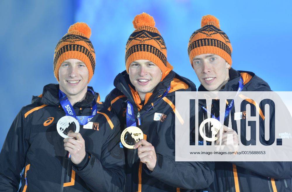 XXII OLYMPIC WINTER GAMES SOCHI: Vlnr Jan Blokhuijsen, Sven Kramer en Jorrit Bergsma IVx 2079733