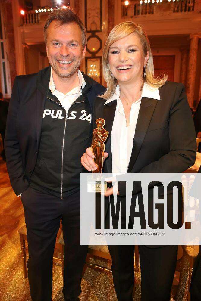 Vienna Hofburg, ROMY Film u TV Prize, Gala award ceremony of the television prize of ORF u KURIER in the picture Markus Breitenecker, Corinna Milborn, with d Award, ROMY Film u TV Prize