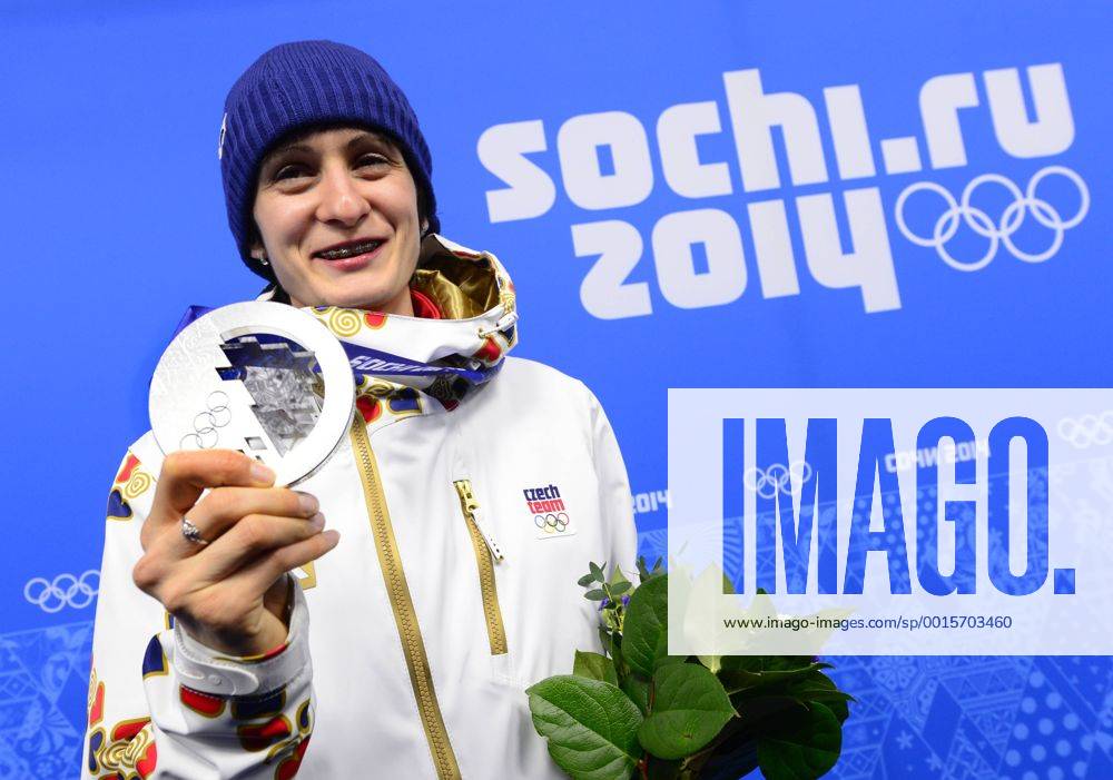 Second placed Czech speedskater Martina Sablikova poses with her medal at the 2014 Winter Olympics in Sochi, Russia, February 10, 2014. (CTKxPhoto RomanxVondrous) CTKPhotoP201402100990701