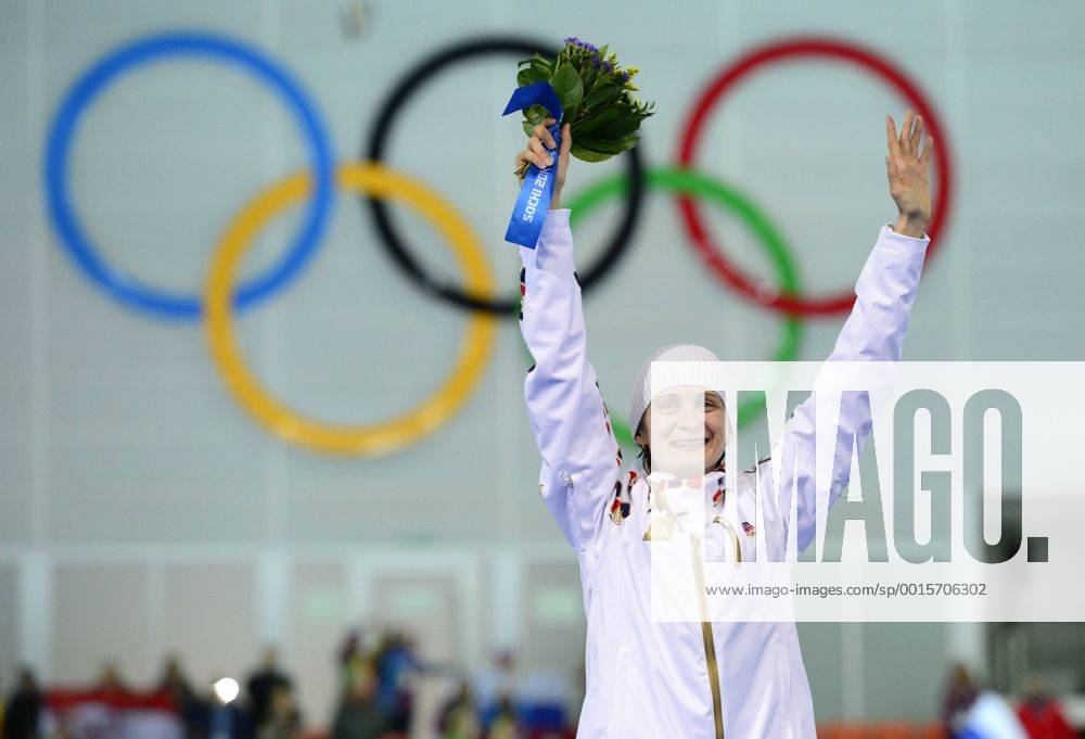 Czech speedskater Martina Sablikova celebrates after the women s 3000m speedskating competition at the 2014 Winter Olympics, February 9, 2014, in Sochi, Russia. Martina Sablikova won the silver medal. (CTKxPhoto RomanxVondrous) CTKPhotoP201402090407501